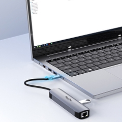 Bộ chuyển Type C to HDMI + USB + RJ45 5 trong 1 VEGGIEG V-TC05R