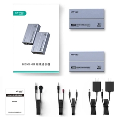 Bộ mở rộng HDMI qua cáp mạng 200m MT-ED09, truyền HDMI xa qua Cat5e/Cat6, hỗ trợ 4K@30Hz, kết nối linh hoạt, ổn định, không delay, hỗ trợ 1 phát ra nhiều nhận qua switch mạng