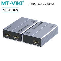 Bộ mở rộng HDMI qua cáp mạng 200m MT-ED09, truyền HDMI xa qua Cat5e/Cat6, hỗ trợ 4K@30Hz, kết nối linh hoạt, ổn định, không delay, hỗ trợ 1 phát ra nhiều nhận qua switch mạng