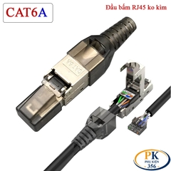 Đầu Bấm Mạng RJ45 Cat8 Tool Free Không Cần Kìm, Vỏ Kim Loại Chống Nhiễu 40Gbps/2000MHz chuẩn công nghiệp