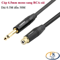 Dây cáp âm thanh DIY 6.5mm mono  sang  AV RCA cái – Đồng OFC, đầu mạ vàng, dài 0.5M – 50M
