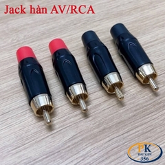 Đầu hàn jack AV RCA hoa sen mạ vàng – Vỏ kim loại, dùng cho cáp 3–6mm