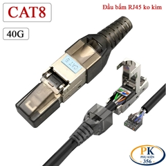 Đầu Bấm Mạng RJ45 Cat6A Tool Free Không Cần Kìm, Vỏ Kim Loại Chống Nhiễu 10Gbps/500MHz chuẩn công nghiệp