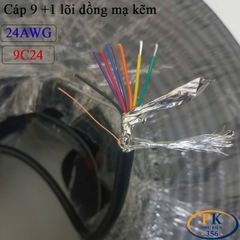 Dây Cáp Điều Khiển 9+1 Lõi Đồng Mạ Kẽm 24AWG 9C24 Chống Nhiễu Dùng Cho RS232 DB9 RS485