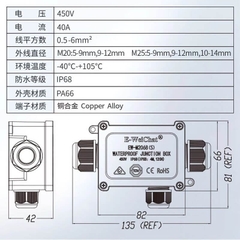 Hộp Nối Điện Chống Nước 3 Ngả IP68 E-Weichat EW-M2068S-3T Chính Hãng