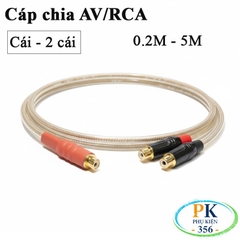 Cáp chia AV/RCA cái sang 2 cái – Dây chia hoa sen 1 ra 2 DIY chất lượng cao 0.2M đến 5M