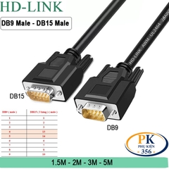 Cáp chuyển DB9 dương sang DB15 dương 3 hàng DB9 Male to DB15 Male dài 1M đến 5M (DIY theo yêu cầu)