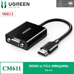 Cáp chuyển HDMI sang VGA full HD CM611 chính hãng Ugreen 90813 dài 20CM