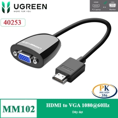 Cáp chuyển HDMI sang VGA audio full HD MM103 chính hãng Ugreen 40248 dài 20CM