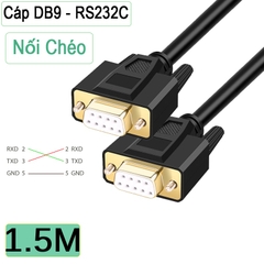 Dây cáp COM DB9 RS232C  2 đầu cái nối chéo dài 1.5M đến 40M