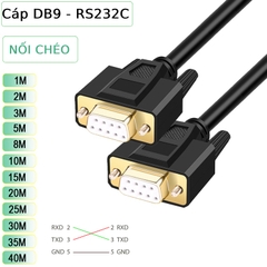 Dây cáp COM DB9 RS232C  2 đầu cái nối chéo dài 1.5M đến 40M