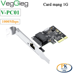 Card mạng LAN RJ45 1000 Mbps chíp RTL8111F Veggieg V-PC01