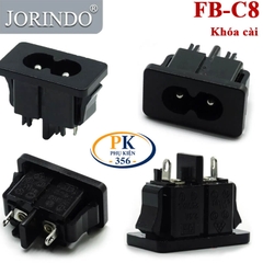 Ổ cắm nguồn IEC C8 ổ cắm dùng cho dây nguồn số 8 thay thế cho chân loa, chân tivi hãng Jorindo