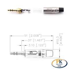 Đầu Hàn Giắc Âm Thanh 3.5mm Stereo Mạ Vàng Coraon CZXYON LCS3G Vỏ Kim Loại Cao Cấp