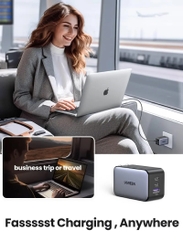 Bộ sạc nhanh 65W GaN 3 cổng USB Type-C x2 USB Type-A x1 Hỗ trợ QC4+, PD3.0.. Ugreen 10334 CD244 cao cấp