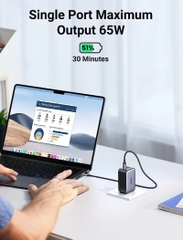 Bộ sạc nhanh 65W GaN 3 cổng USB Type-C x2 USB Type-A x1 Hỗ trợ QC4+, PD3.0.. Ugreen 10334 CD244 cao cấp