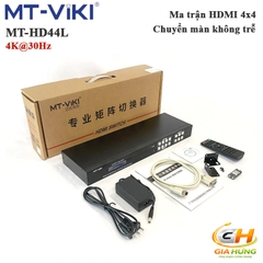 Bộ Chia Chuyển Mạch Ma Trận HDMI 4K@30Hz 4 Ra 4 MT-VIKI MT-HD44L – Chuyển Cảnh Không Trễ | Chính Hãng
