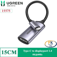 Cáp chuyển USB-C to Displayport 1.4 Ugreen 15575 MM130, hỗ trợ 8K60Hz 4K240Hz 2K240Hz HDR