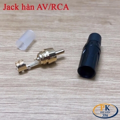 Đầu hàn jack AV RCA hoa sen mạ vàng – Vỏ kim loại, dùng cho cáp 3–6mm