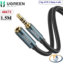 Dây Nối Dài Audio AUX 3.5mm 2 Đầu 4 Nấc TRRS Ugreen AV118 – Hỗ Trợ Mic, Tai Nghe