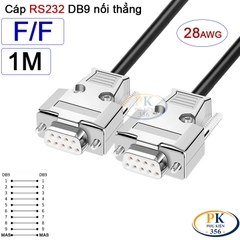 Dây cáp RS232 DB9 nối thẳng 2 đầu cái 28AWG vỏ thép cao cấp dài 0.5M-40M