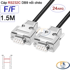Dây cáp RS232C DB9 nối chéo 2 đầu cái Null Modem 24AWG vỏ thép cao cấp 0.5M-40M