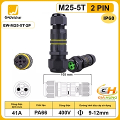 Đầu Nối Chia Dây Điện 1 Vào 4 Ra Chống Nước IP68 Eweichat EW-M25-5T