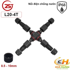 Đầu Cút Nối Chia Dây Điện Chống Nước IP68 4 Ngả ZSJ L20-4T-2P Dùng Cho Dây 2.5mm²
