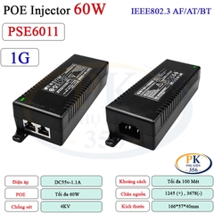 Nguồn POE Injector 60W 10G KM-Etech PSE6013 chuẩn IEEE 802.3af/at/bt chống sét 4KV