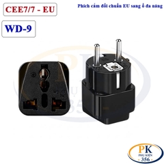 Phích Cắm Chuyển Đổi 2 Chân EU Schuko Sang Ổ Cắm Đa Năng WD-9 2500W