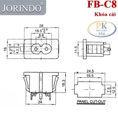Ổ cắm nguồn IEC C8 ổ cắm dùng cho dây nguồn số 8 thay thế cho chân loa, chân tivi hãng Jorindo