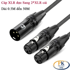 Dây cáp âm thanh DIY XLR đực sang 2 Canon XLR 3Pin cái – Đồng OFC, đầu mạ vàng, dài 0.5M – 50M