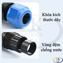 Đầu Nối Điện Chống Nước Âm Dương SP21 Chuẩn IP68 2 Đến 12 Lõi Bắt Vít Dùng Cho Dây 7 Đến 12mm