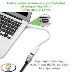 Cáp chuyển Mini DisplayPort sang HDMI 4K Ugreen 40360 giúp kết nối MacBook và các thiết bị có cổng Mini DisplayPort (Thunderbolt 2) với màn hình