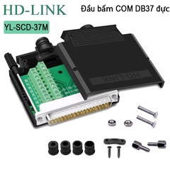 Đầu bấm DB37 cái chân đồng vỏ ốp nhựa HD-Link YL-SCC-37F