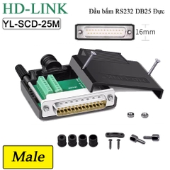 Đầu bấm DB25 chân đồng vỏ nhựa cao cấp chính hãng HD-Link YL-SCD-25