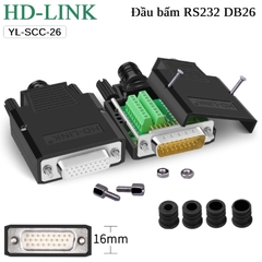 Đầu bấm DB26 cái chân đồng vỏ ốp nhựa HD-Link YL-SCC-26F