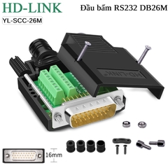 Đầu bấm DB26 cái chân đồng vỏ ốp nhựa HD-Link YL-SCC-26F