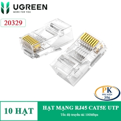 Đầu bấm hạt mạng RJ45 CAT5E chân đồng UTP Ugreen NW110 50246 hộp 100 hạt