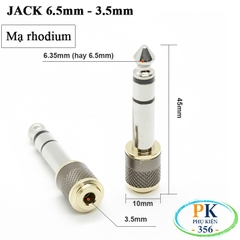 Đầu chuyển 6.35mm sang 3.5mm Stereo mạ Rhodium Brawis BR-635SRH – Cao cấp, bền chắc