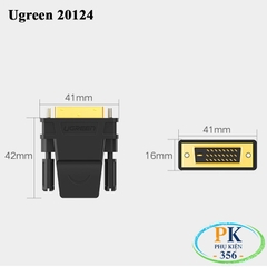 Đầu chuyển đổi DVI-D 24+1 sang HDMI UGREEN 20124 – Hỗ trợ Full HD 1080P, mạ vàng 24K