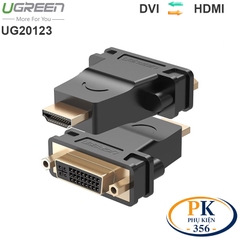 Đầu chuyển đổi HDMI đực sang DVI cái hoặc ngược lại DVI ra HDMI full HD 1080P Ugreen 20123