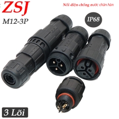 Đầu cút nối dây điện chống nước chân hàn chính hãng ZSJ -M12 2 lõi, 3 lõi, 4 lõi, 5 lõi