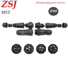 Đầu cút nối dây điện chống nước chân hàn chính hãng ZSJ -M12 2 lõi, 3 lõi, 4 lõi, 5 lõi