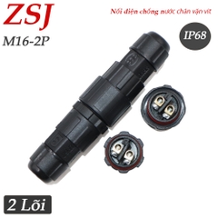 Đầu cút nối điện chống nước chuẩn IP68 chính hãng ZSJ - M16 2 lõi, 3 lõi, 4 lõi