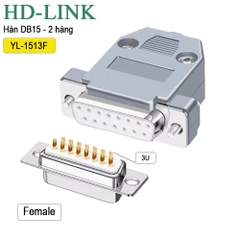 Đầu hàn DB15 chân đồng vỏ ốp nhựa cứng chính hãng HD-Link YL-1513F YL-1513M