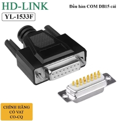 Đầu hàn DB15 chân đồng vỏ ốp nhựa dẻo chính hãng HD-Link YL-1533F YL-1533M