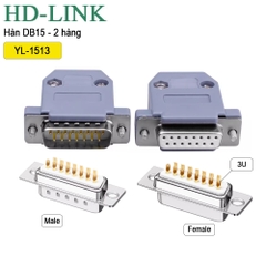 Đầu hàn DB15 chân đồng vỏ ốp nhựa cứng chính hãng HD-Link YL-1513F YL-1513M