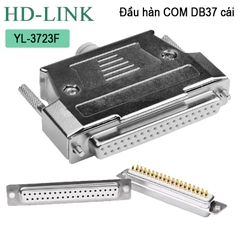 Đầu hàn DB37 đực chân đồng vỏ ốp kim loại chính hãng HD-Link YL-3723M