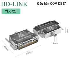 Đầu hàn DB37 đực chân đồng vỏ ốp kim loại chính hãng HD-Link YL-3723M